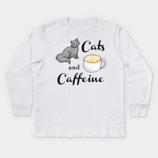 Cats and Caffeine Kids Long Sleeve T-Shirt